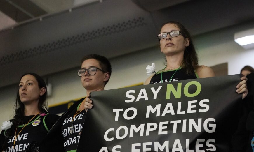 Transgender athletes barred from competing against biological females in another sport.