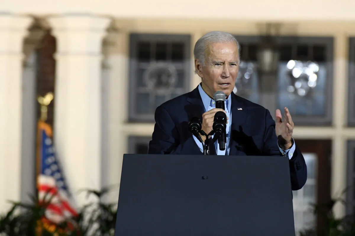 President Joe Biden speaks at a rally for New York incumbent Gov. Kathy Hochul and other state Democrats in Yonkers, New York, on Nov. 6, 2022. (Stephanie Keith/Getty Images)
