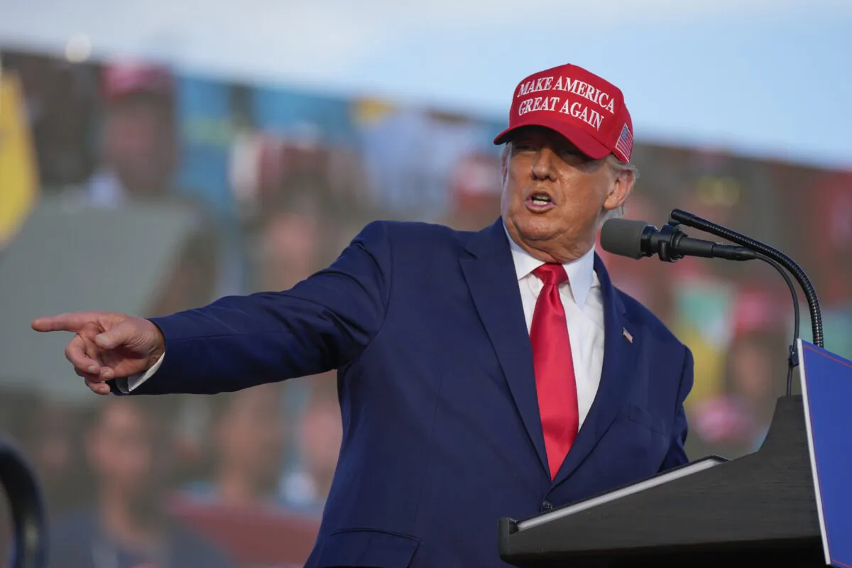 Former President Donald Trump speaks at a campaign rally in support of the campaign of Sen. Marco Rubio (R-Fla.) at the Miami-Dade County Fair and Exposition in Miami on Nov. 6, 2022. (Rebecca Blackwell/AP Photo)