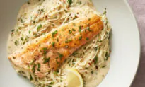 Lemon-Garlic Pasta With Steelhead Trout Is a One-Pan MVP