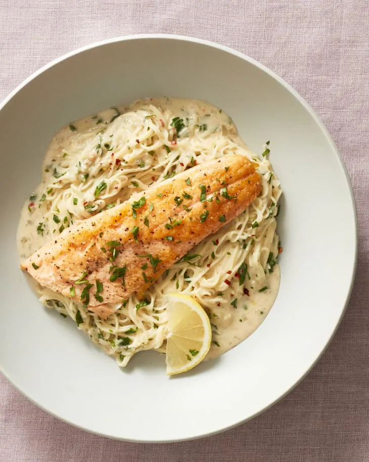 A one-pan fish and pasta meal that's easy on the wallet and stuns on the table to boot. (Yunhee Kim/TNS)