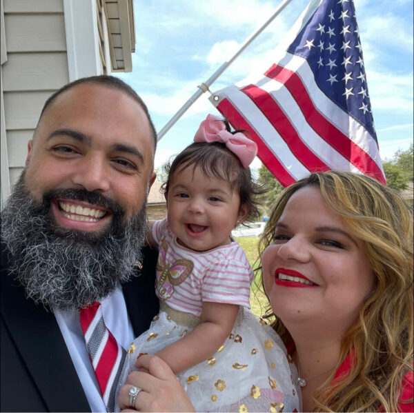 Santiago Avila with baby Eliana Isabel and wife Maria Elena.