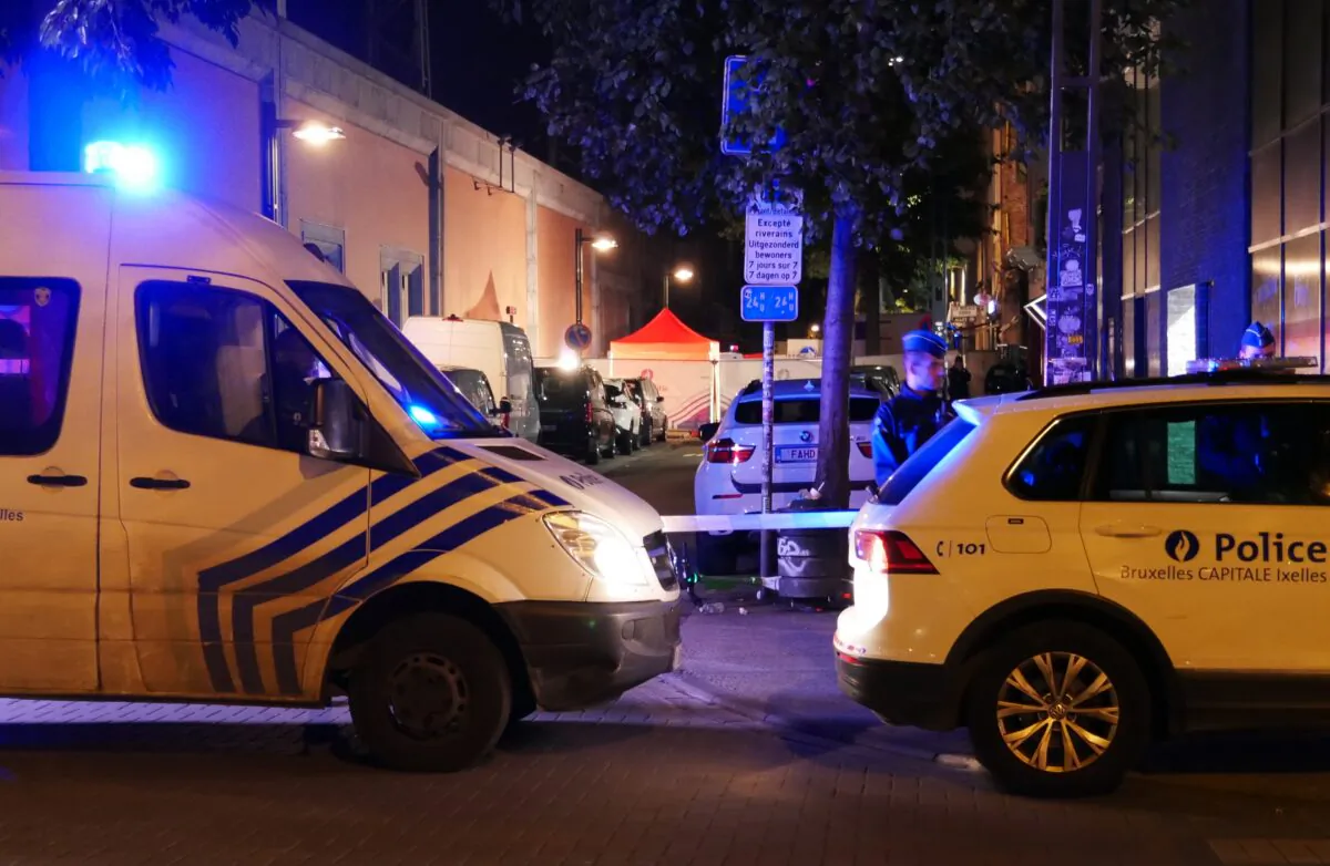 Police attend the scene of an incident in Brussels on Nov. 10, 2022. (Sylvain Plazy/AP Photo)