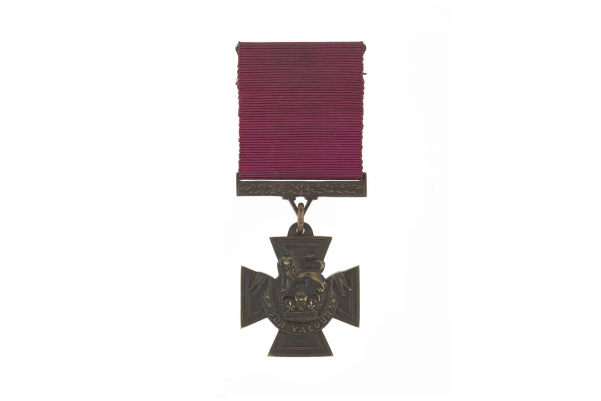 The Victoria Cross Medal belonging to Pte. James Peter Robertson is seen in an undated handout photo. (The Canadian Press/HO-Tilston Memorial Collection of Canadian Military Medals, Canadian War Museum)
