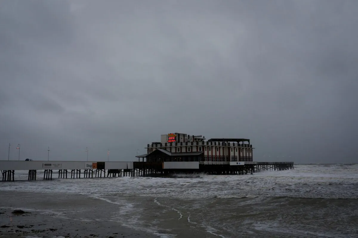 The Daytona Beach Main Street Pier ahead of the expected arrival of Hurricane Nicole, in Daytona Beach, Fla., on Nov. 9, 2022. (Marco Bello/Reuters)