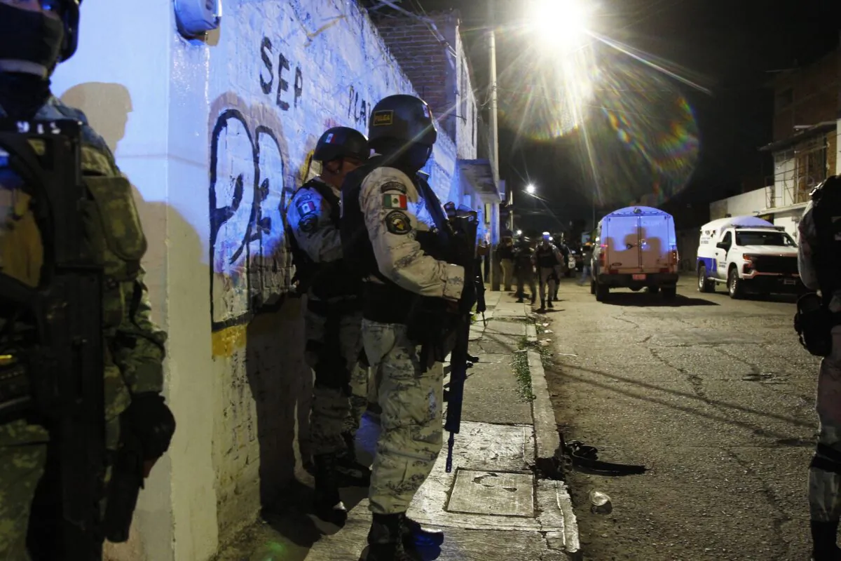 Members of the National Guard in Irapuato, state of Guanajuato, Mexico, on Oct. 15, 2022. (Mario Armas/AFP via Getty Images)