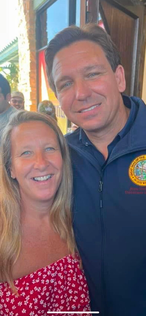 Melissa Sullivan with Florida Governor Ron DeSantis.