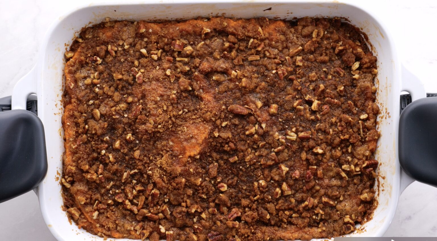 Sweet Potato Casserole with Pecan Topping