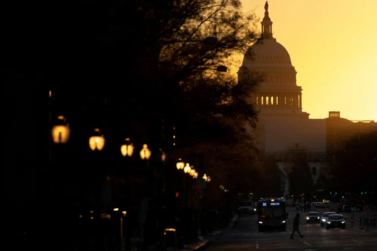 The sun rises over the U.S. Capitol in Washington on Nov. 9, 2022. (Tom Brenner/Reuters)