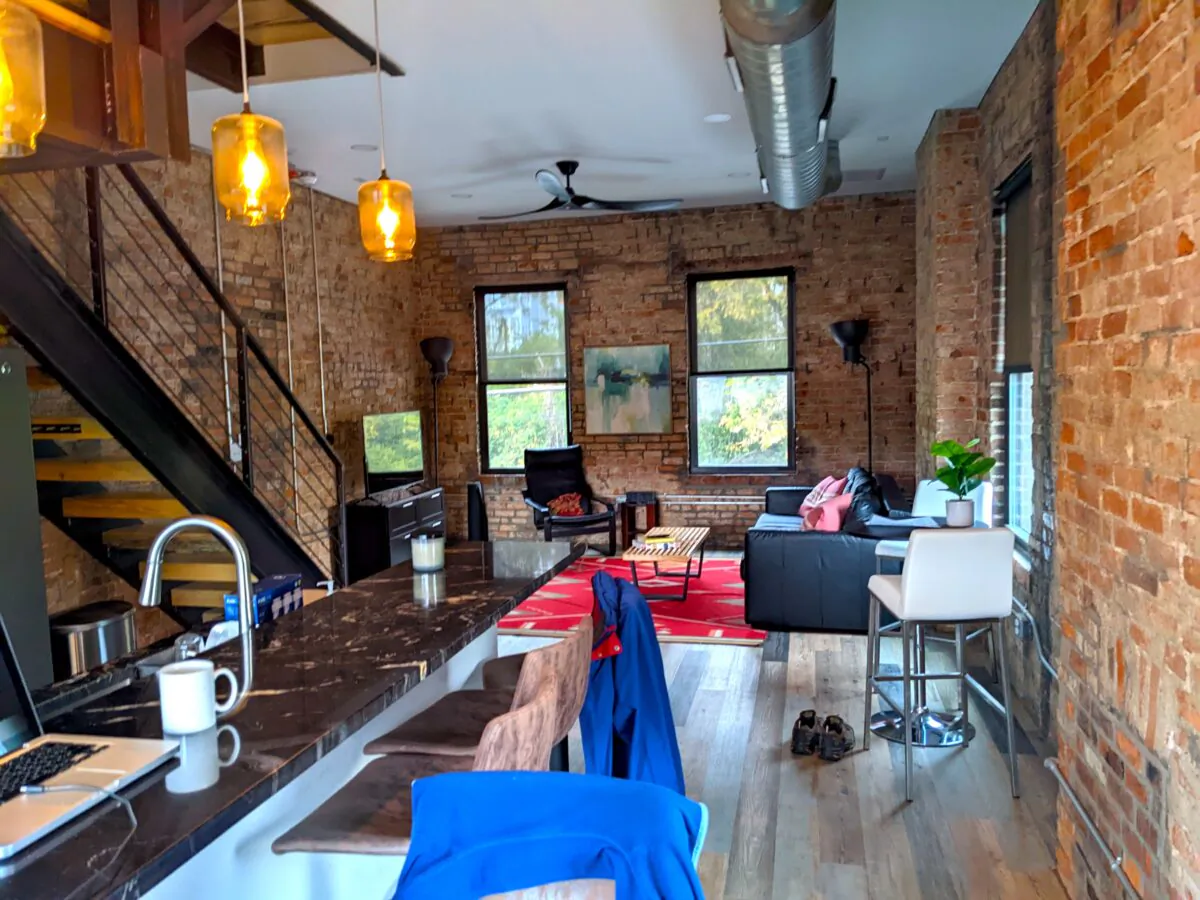 This modern loft apartment was built in 1890. The brick shell and massive wood floors were in great shape, but everything else had to be redone. (Tim Carter/Tribune Content Agency)