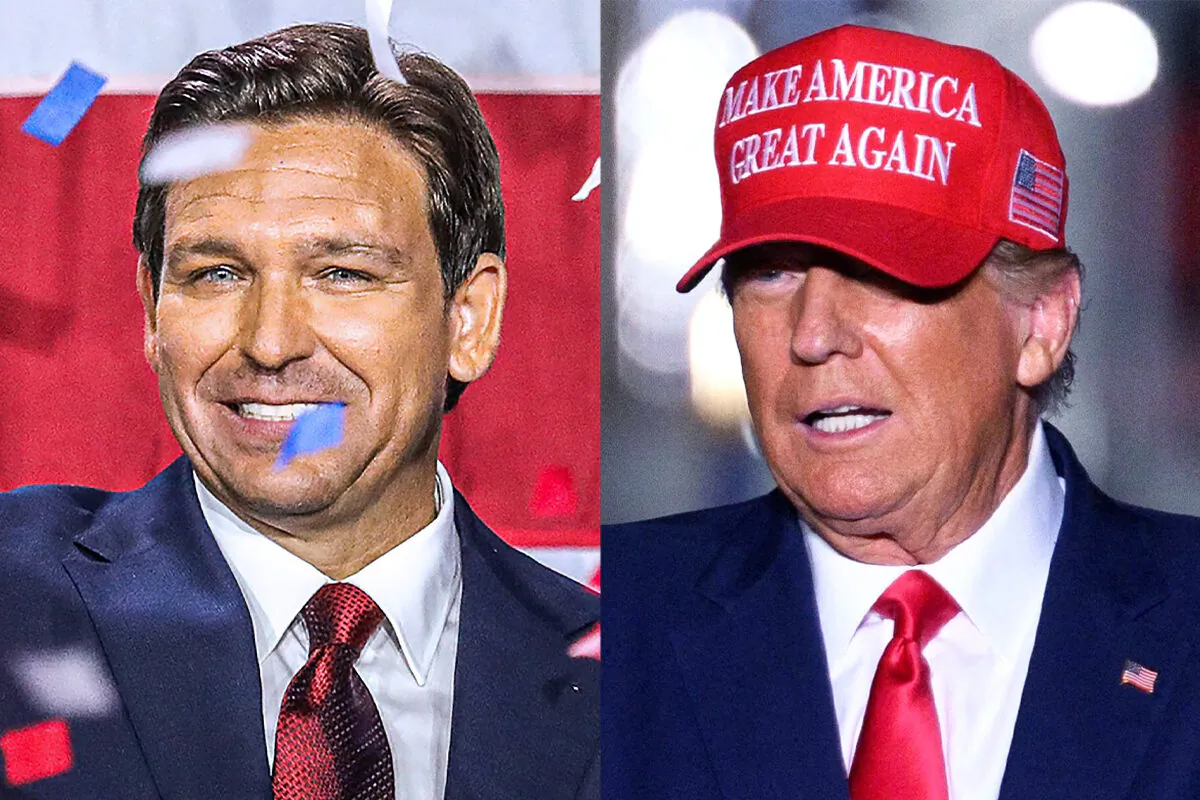 (L-R) Florida Gov. Ron DeSantis, and Former President Donald Trump (Giorgio Viera/Angela Weiss/Getty Images)