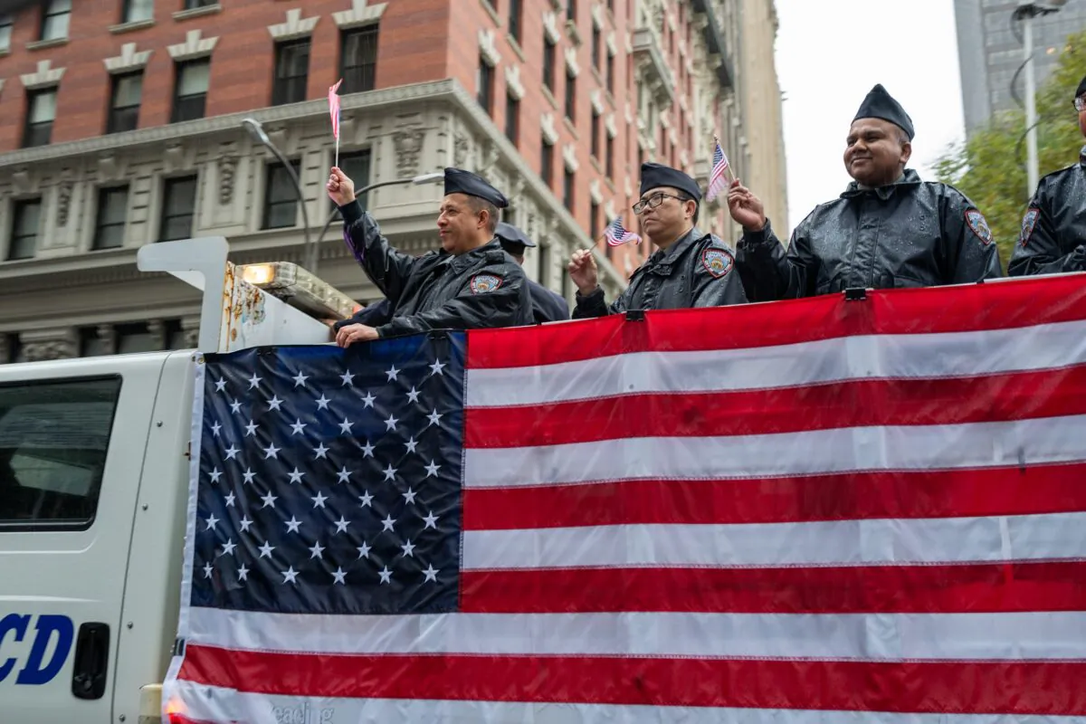 New York City Department of Correction members march in the annual Veterans Day Parade in New York on Nov. 11, 2022. (Spencer Platt/Getty Images)