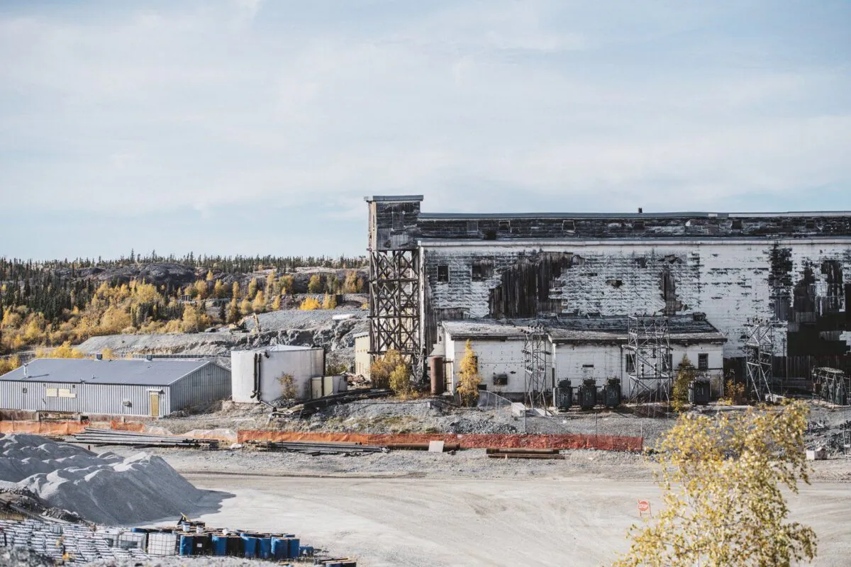 The Giant Mine's former mill is shown during a site surface tour of the Giant Mine Remediation Project near Yellowknife, Sept. 21, 2022. (The Canadian Press/Angela Gzowski)