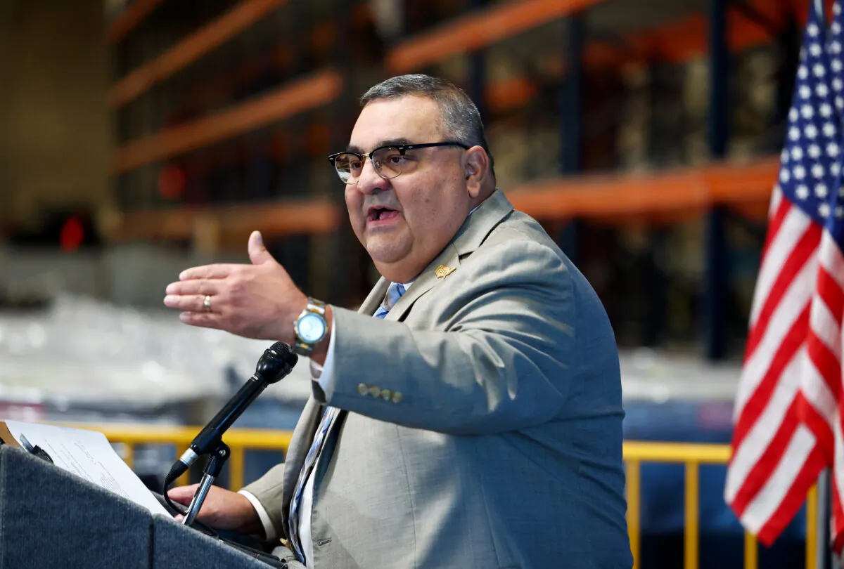 Clark County Registrar of Voters Joe Gloria talks to reporters in North Las Vegas, Nev., on Nov. 10, 2022. (Mario Tama/Getty Images)