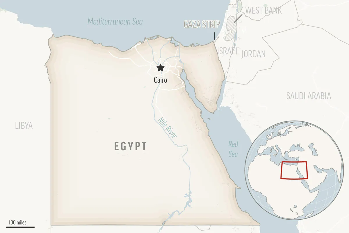 A locator map for Egypt with its capital, Cairo. (AP Photo)