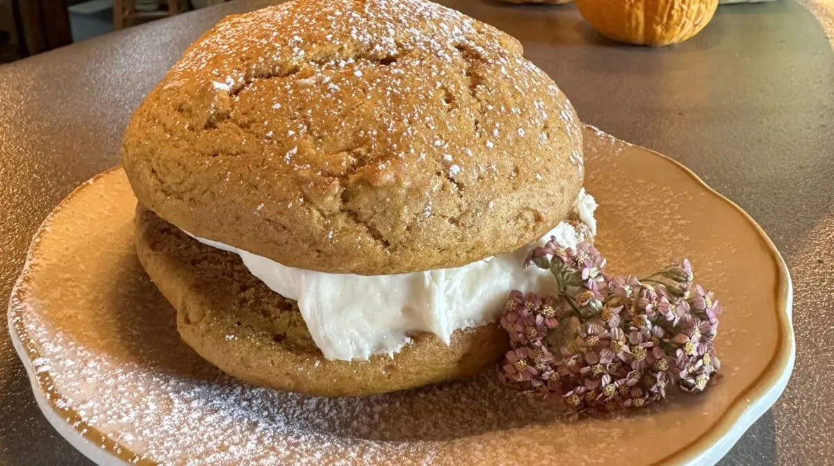 The pumpkin spice whoopie pie at Jesse Pepper’s Smoke Shack in White Sulphur Springs, Montana. (Ari LeVaux)