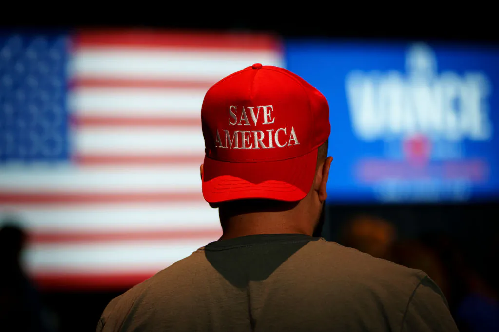 Supporters attend a primary election night event for J.D. Vance, a Republican candidate for U.S. Senate in Ohio, at Duke Energy Convention Center in Cincinnati, Ohio, on May 3, 2022. (Drew Angerer/Getty Images)