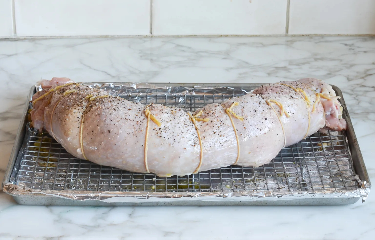 Making Rolled Stuffed Turkey Breast with Sausage & Herb Stuffing