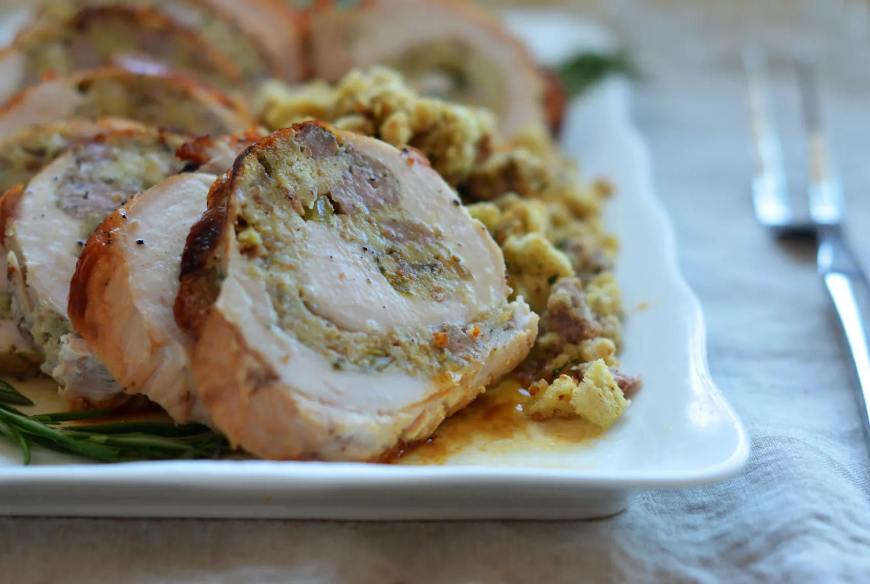 Rolled Stuffed Turkey Breast with Sausage & Herb Stuffing - Vimarsana News