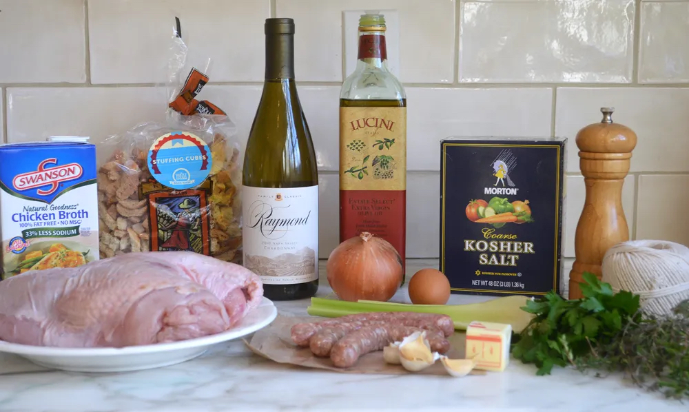 Making Rolled Stuffed Turkey Breast with Sausage & Herb Stuffing