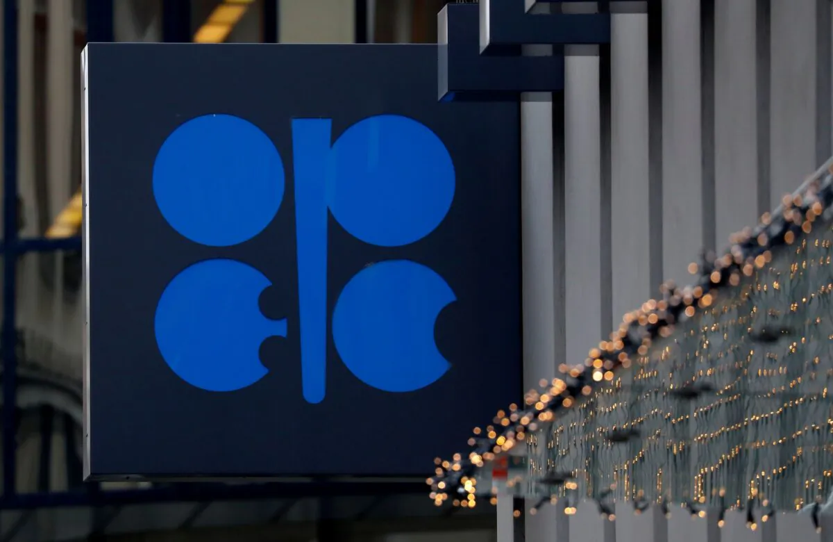 The logo of the Organisation of the Petroleum Exporting Countries (OPEC) sits outside its headquarters ahead of the OPEC and NON-OPEC meeting, in Austria, on Dec. 6, 2019. (Leonhard Foeger/Reuters)