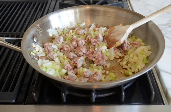Making Rolled Stuffed Turkey Breast with Sausage & Herb Stuffing