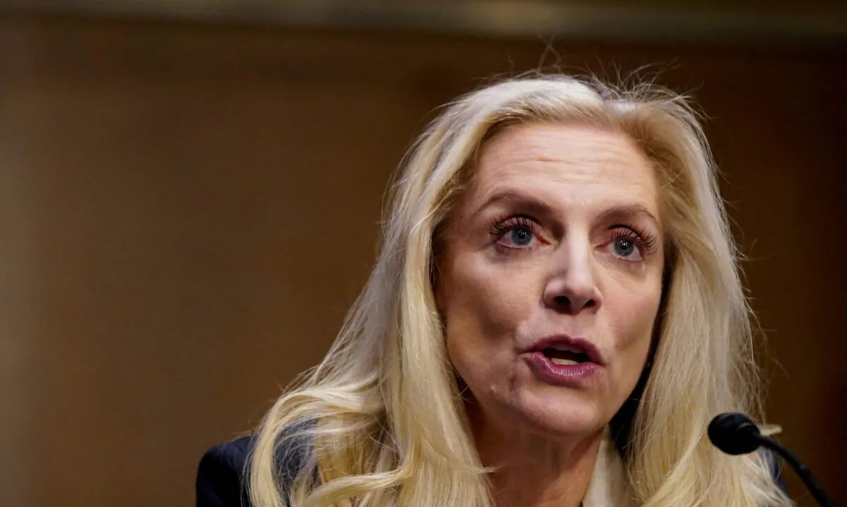 Federal Reserve Board Governor Lael Brainard testifies before a Senate Banking Committee hearing on her nomination to be vice-chair of the Federal Reserve, on Capitol Hill in Washington on Jan. 13, 2022. (Elizabeth Frantz/Reuters)