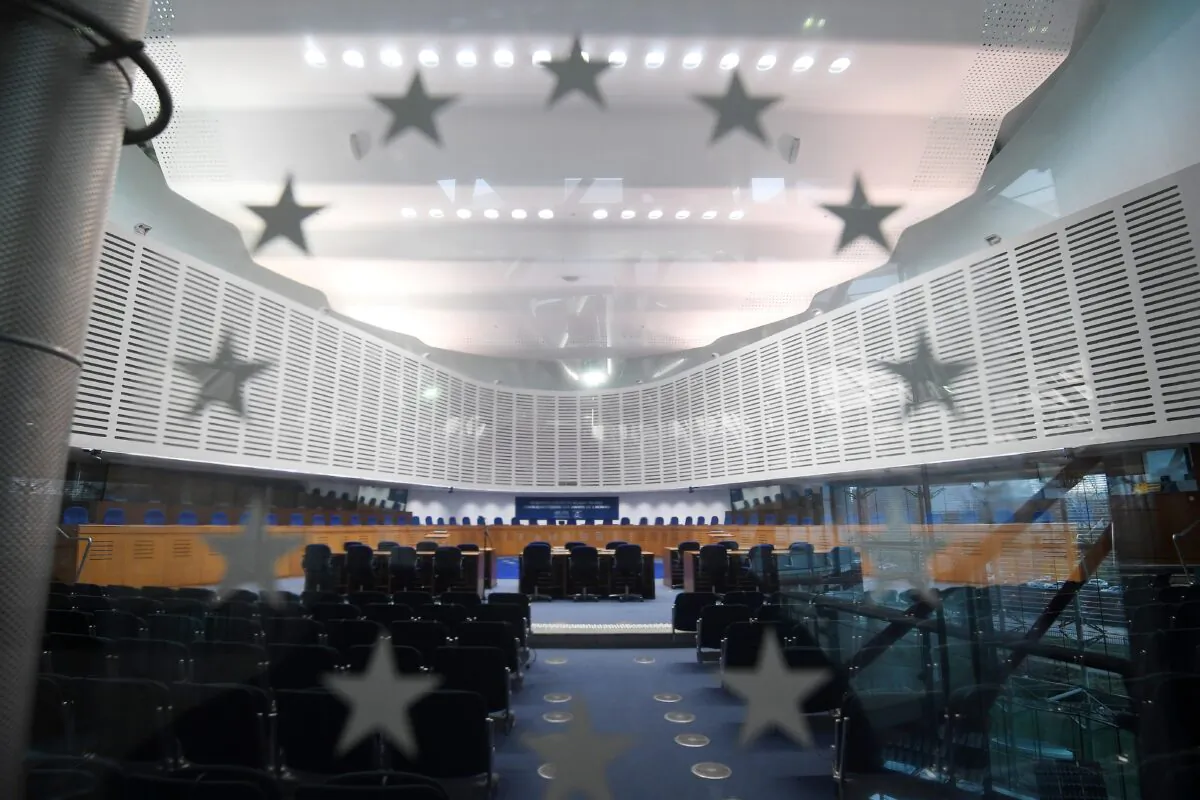 The inside of the European Court of Human Rights (ECHR) in Strasbourg, eastern France, on Feb. 7, 2019. (Frederick Florin/AFP via Getty Images)