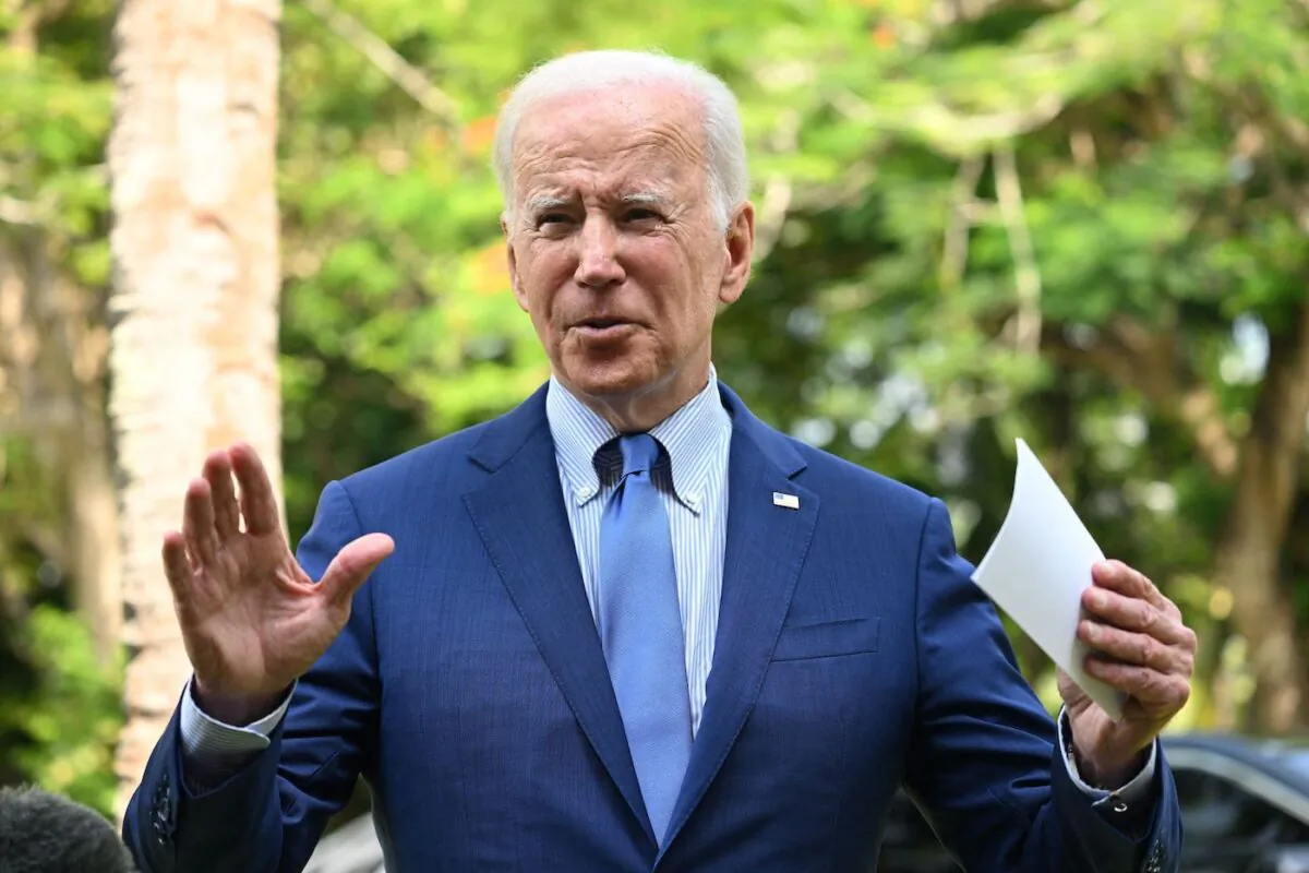 U.S. President Joe Biden speaks on the sidelines of the G20 Summit in Nusa Dua on the Indonesian resort island of Bali on Nov. 16, 2022. (Saul Loeb/AFP via Getty Images)