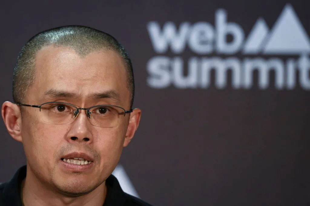 Binance co-founder and CEO Changpeng Zhao speaks during a press conference in Lisbon, Portugal, on Nov. 2, 2022. (Patricia de Melo Moreira/AFP via Getty Images)