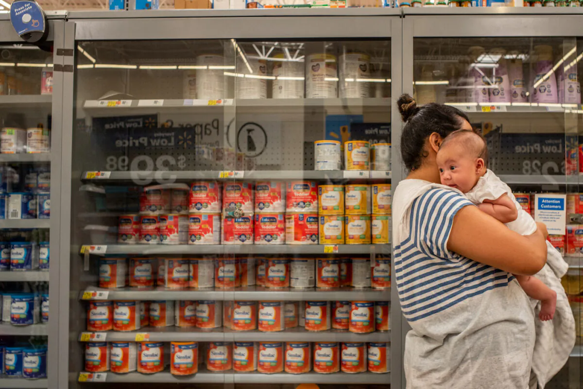 Baby formula shelved in a Walmart Supercenter in Houston, Texas on July 8, 2022. (Brandon Bell/Getty Images)