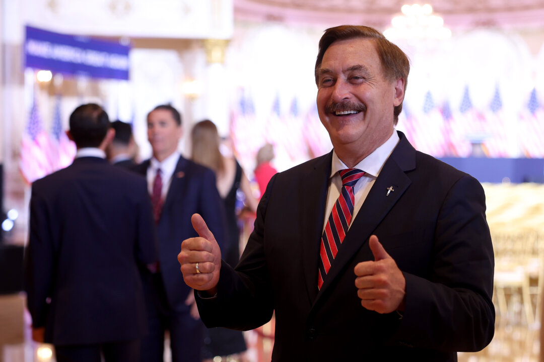MyPillow CEO Mike Lindell, here speaking Nov. 15 at former President Donald Trump’s Mar-a-Lago home in Palm Beach, Fla., is challenging incumbent Ronna McDaniel in January’s election for the chairmanship of the Republican National Committee, claiming there is widespread discontent with the party’s leadership, especially among America First voters. (Joe Raedle/Getty Images)