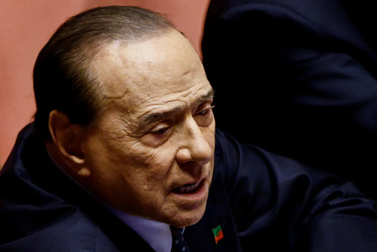 Forza Italia leader and former Prime Minister Silvio Berlusconi attends a session of the upper house of parliament ahead of a confidence vote for the new government in Rome on Oct. 26, 2022. (Guglielmo Mangiapane/Reuters)