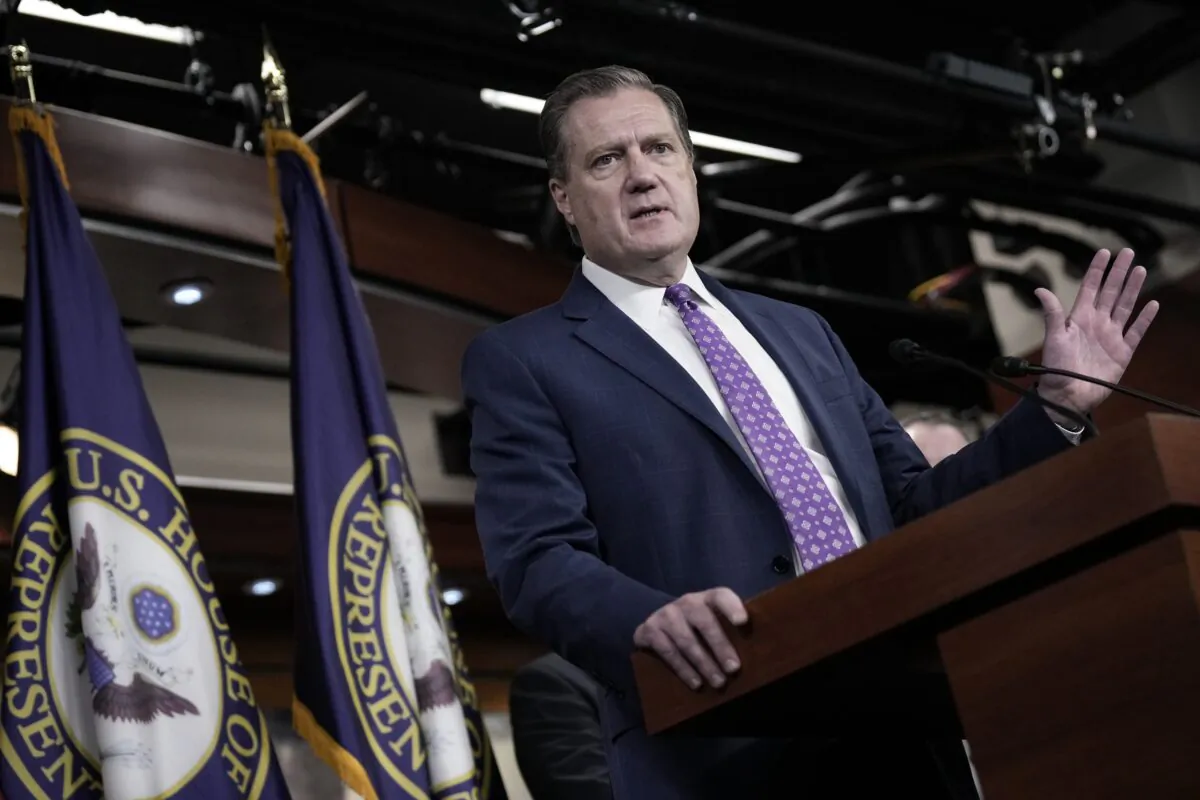 Rep. Mike Turner (R-Ohio), the top Republican on the House Intelligence Committee, speaks in Washington on Aug. 12, 2022. (Drew Angerer/Getty Images)