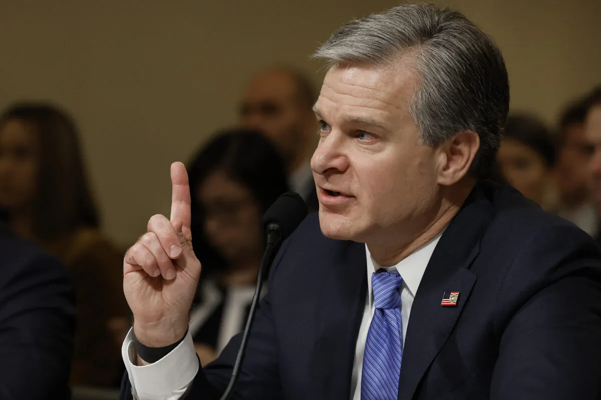 FBI Director Christopher Wray speaks during a congressional hearing in a Nov. 15, 2022, file image. (Chip Somodevilla/Getty Images)