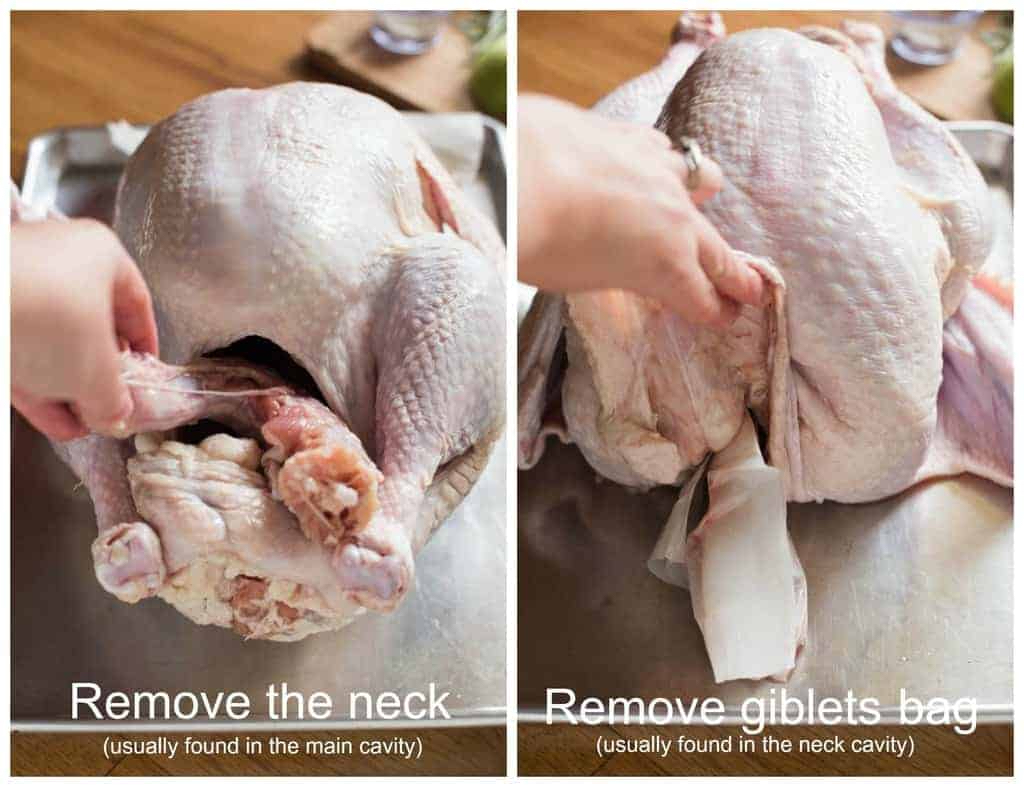 preparing Thanksgiving turkey