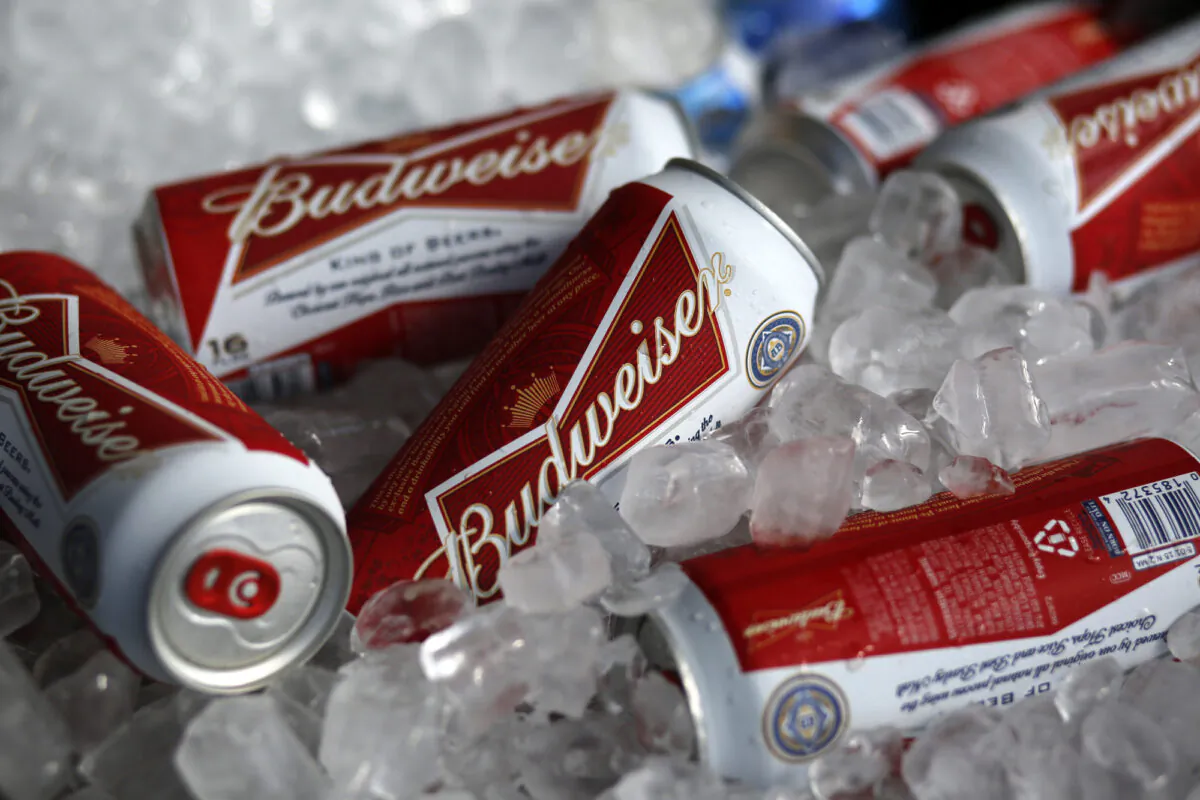 Budweiser beer cans at a concession stand at McKechnie Field in Bradenton, Fla., on March 5, 2015. (Gene J. Puskar/AP Photo)