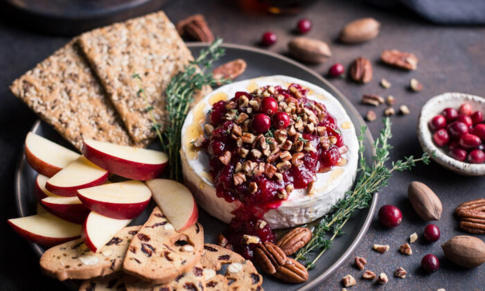 Baked Brie with Pecans and Cranberry Orange Chutney