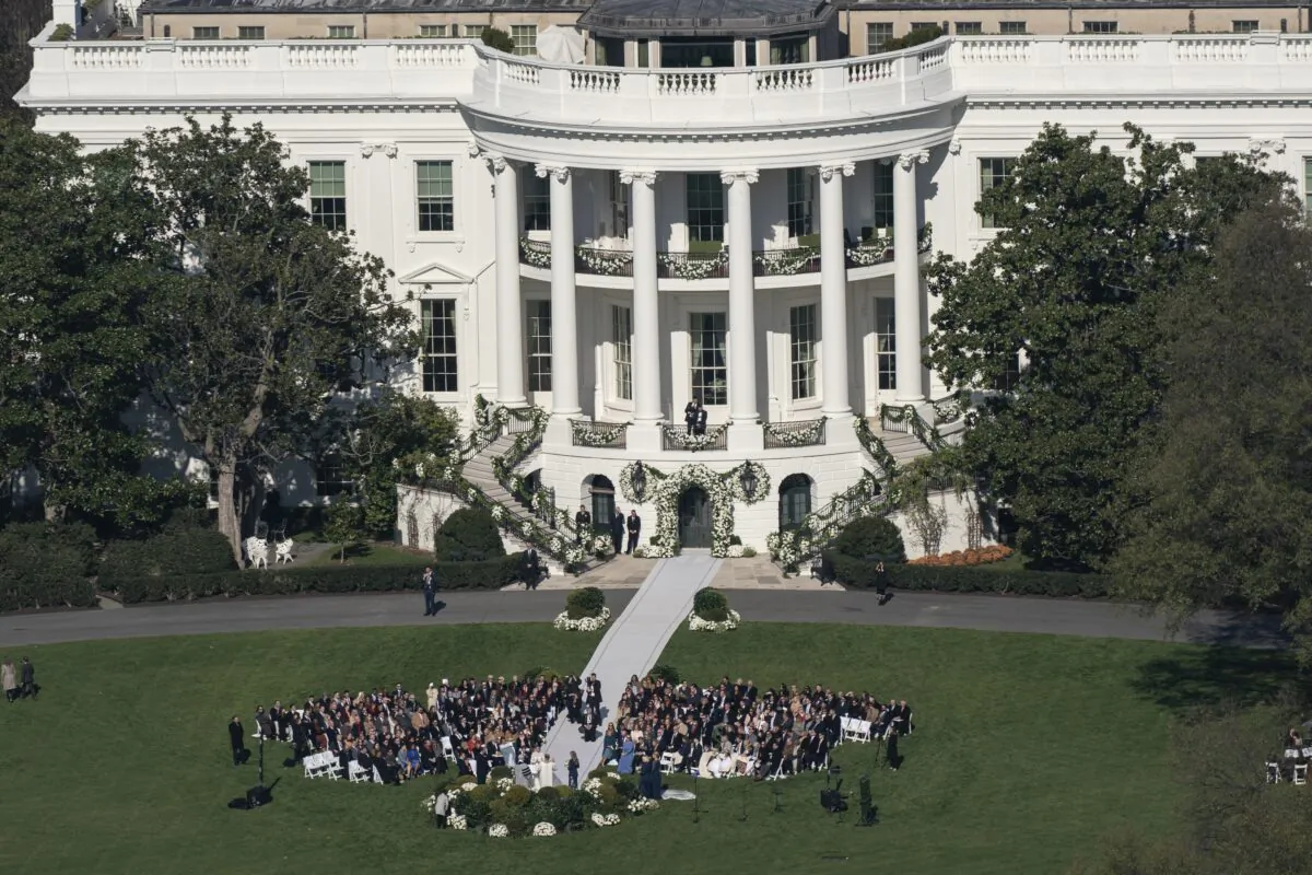 President Joe Biden's granddaughter Naomi Biden and her fiance, Peter Neal, are married on the South Lawn of the White House in Washington, on Nov. 19, 2022. (Carolyn Kaster/AP Photo)
