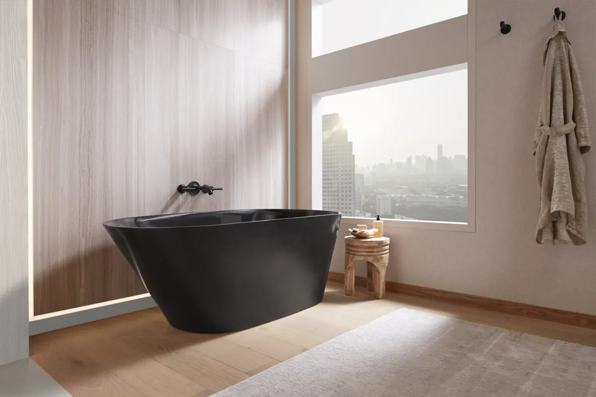 Freestanding bathtubs are a one-piece self-supporting fixture with finished surfaces inside and out. (Kohler/TNS)