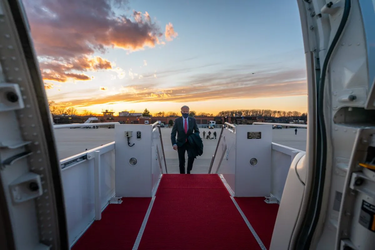 President Joe Biden departed Washington on the Air Force One on Feb. 5, 2021. (Executive Office of the President of the United States, Public Domain)