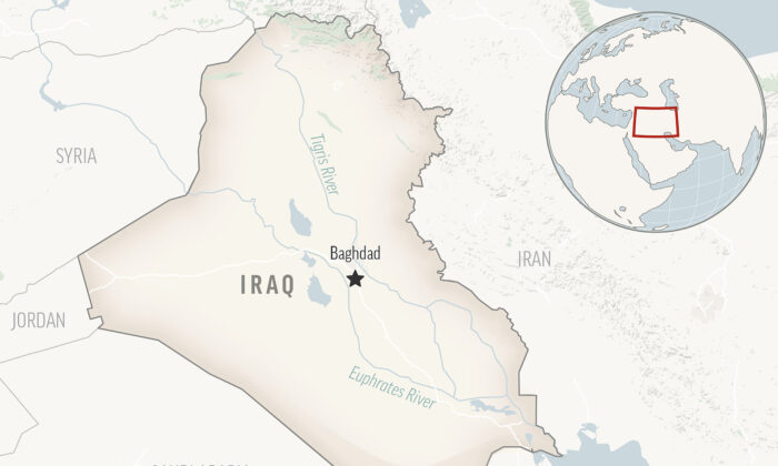 伊拉克及其首都巴格达的定位器地图。  （美联社照片）