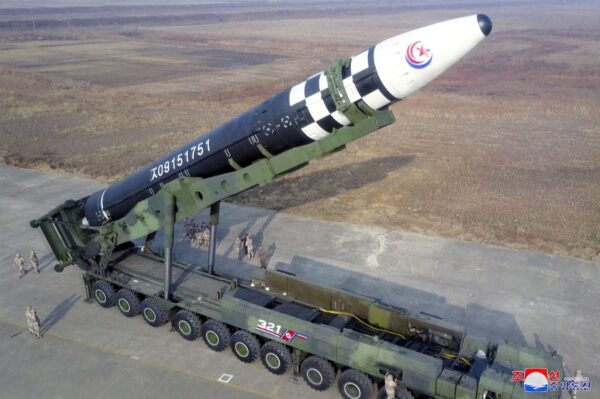 An intercontinental ballistic missile (ICBM) is prepared