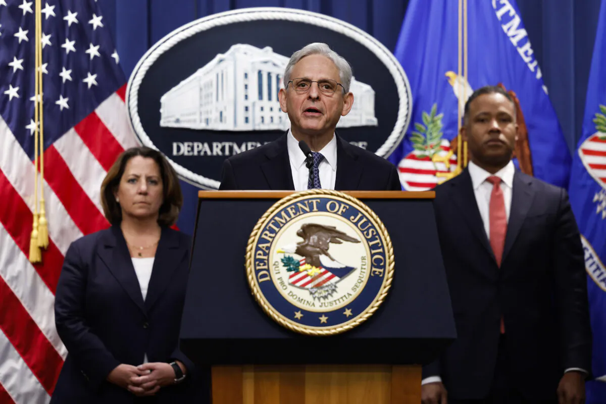 Attorney General Merrick Garland delivers remarks at the U.S. Justice Department Building on November 18, 2022 in Washington. (Anna Moneymaker/Getty Images)