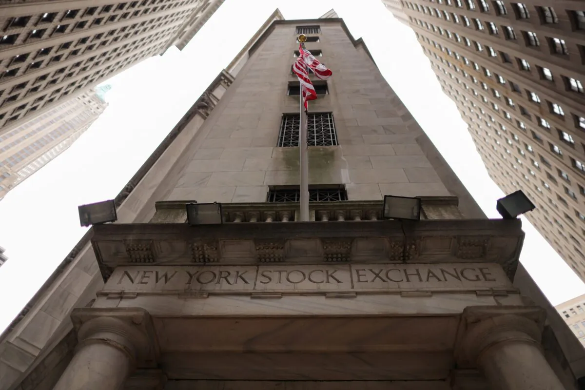 Signage at the New York Stock Exchange (NYSE) in Manhattan, New York, on Nov. 11, 2022. (Andrew Kelly/Reuters)