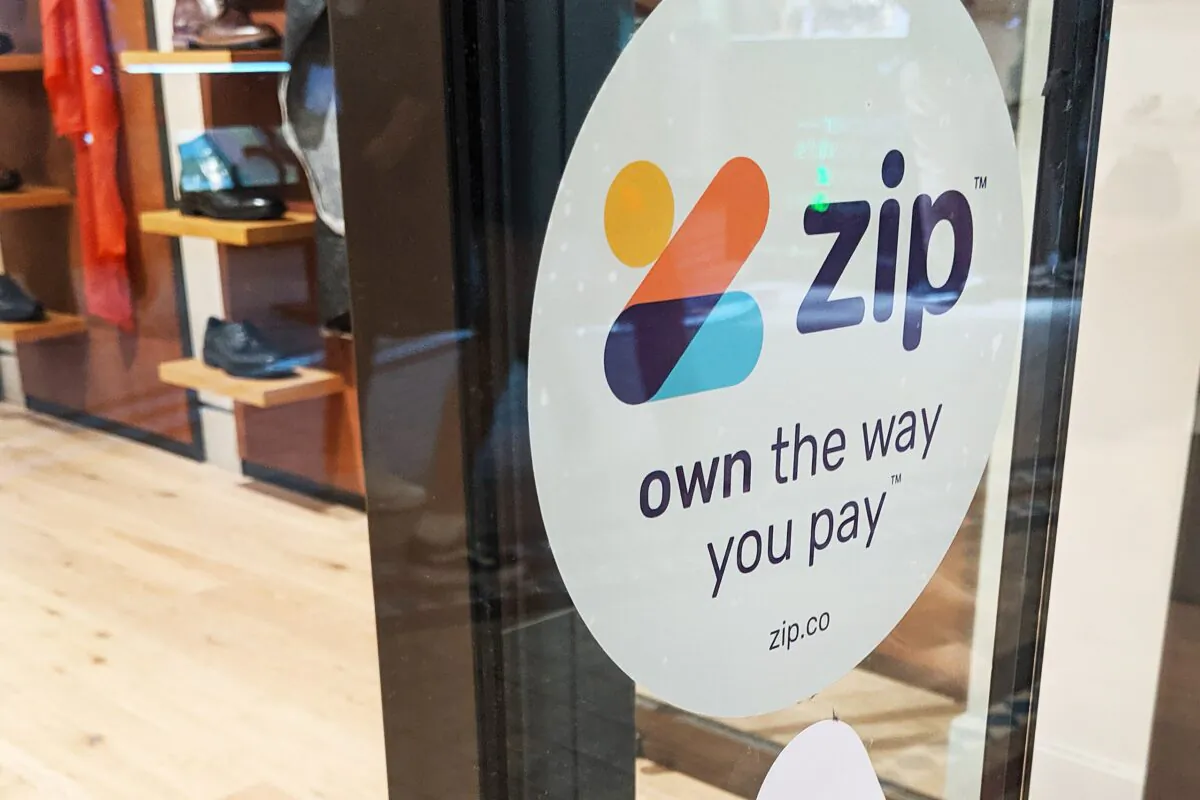 Zip signage is seen on a storefront in Sydney, Australia, on Oct. 22, 2019. (AAP Image/Derek Rose)