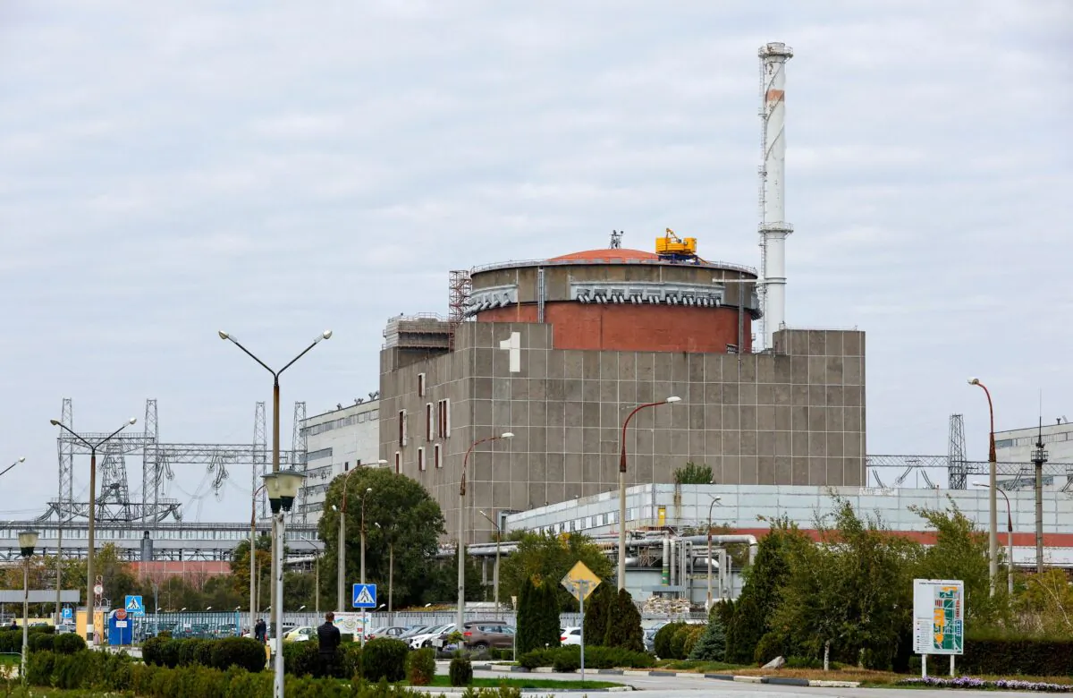 The Zaporizhzhia Nuclear Power Plant outside Enerhodar in the Zaporizhzhia region, Russian-controlled Ukraine, on Oct. 14, 2022. (Alexander Ermochenko/Reuters)