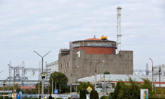 The Zaporizhzhia Nuclear Power Plant outside Enerhodar in the Zaporizhzhia region, Russian-controlled Ukraine, on Oct. 14, 2022. (Alexander Ermochenko/Reuters)