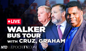 Herschel Walker Bus Tour With Ted Cruz and Lindsey Graham