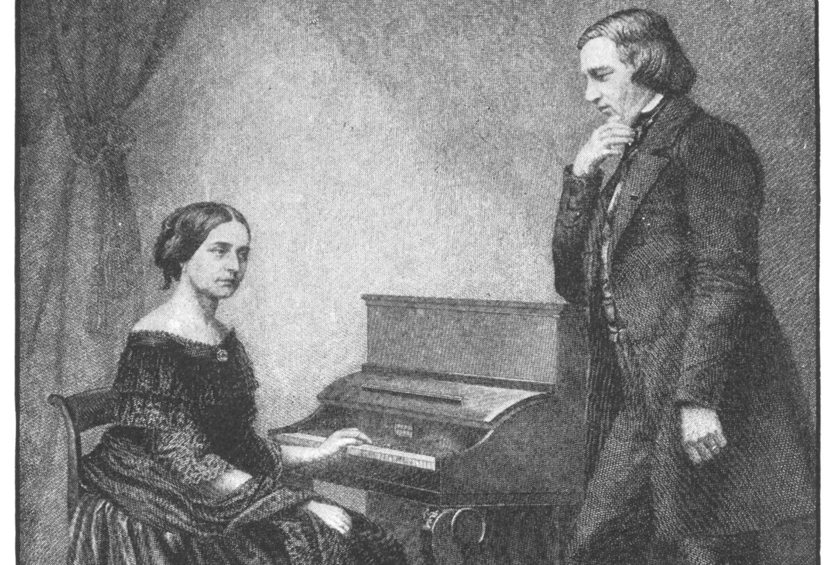 Clara and Robert Schumann, illustration from "Famous Composers and their Works," 1906. (Public Domain)